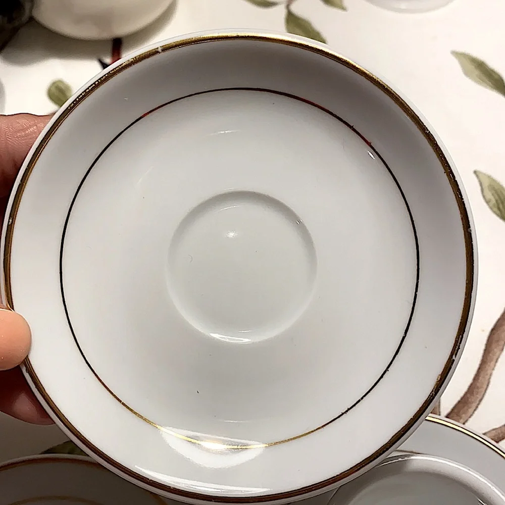 Casa Elite Mini Cups and Saucers With Gold Rims